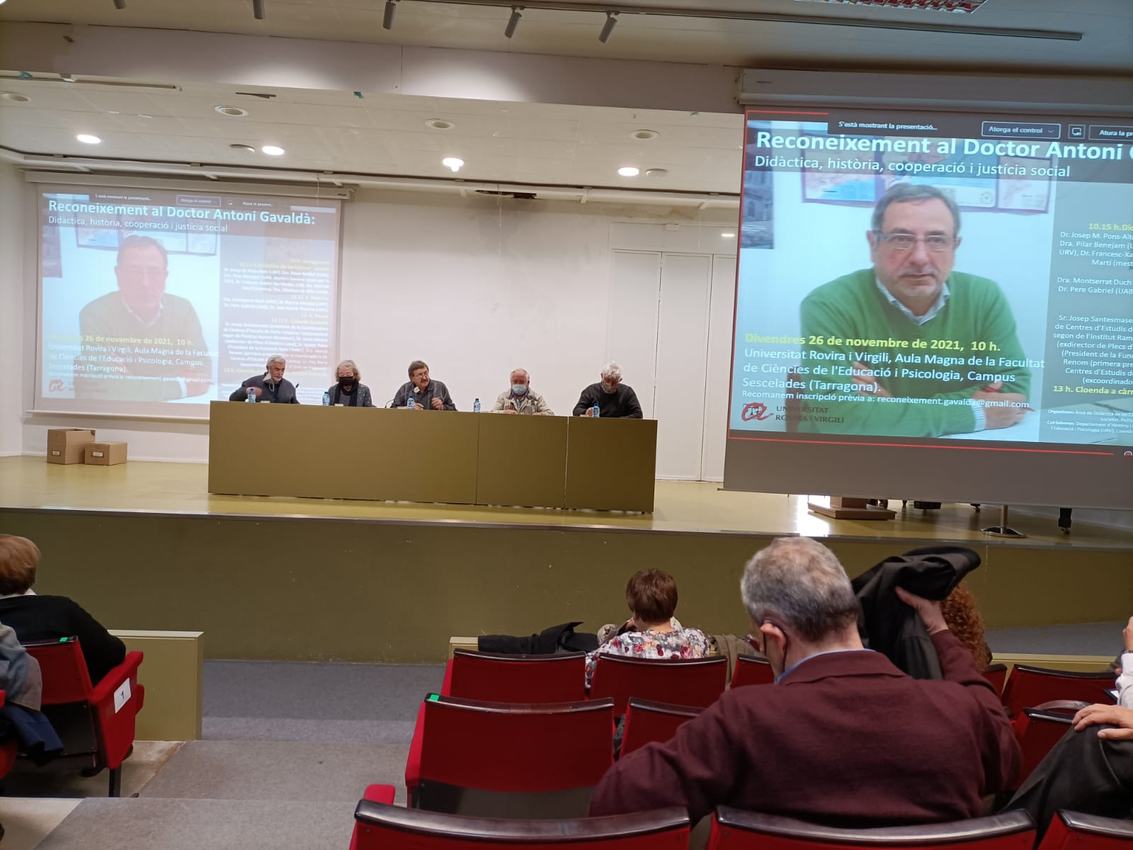 Acte de reconeixement al doctor Antoni Gavaldà