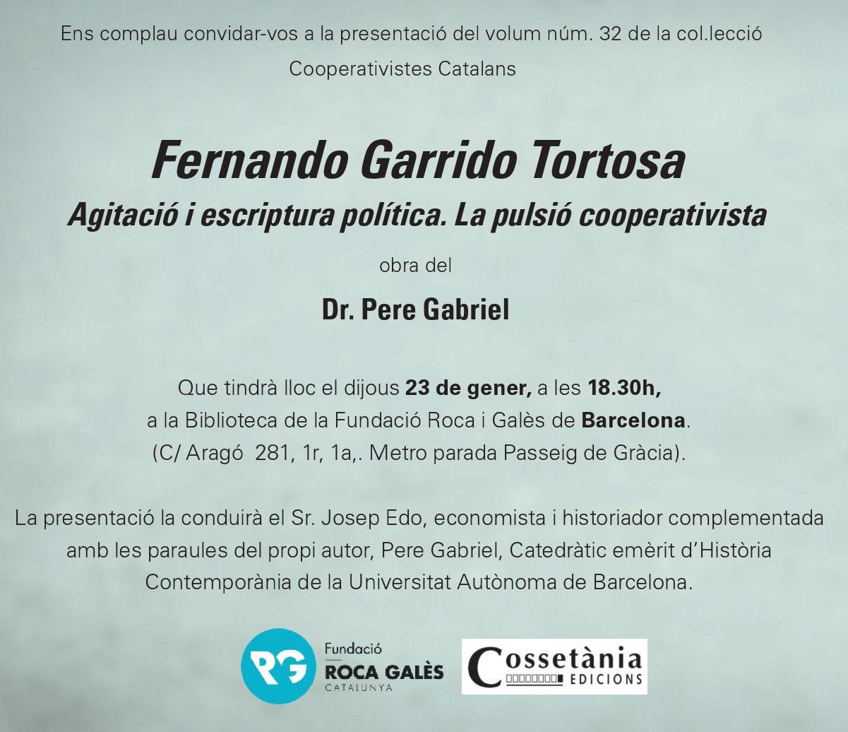 Presentació de la biografia de Fernando Garrido