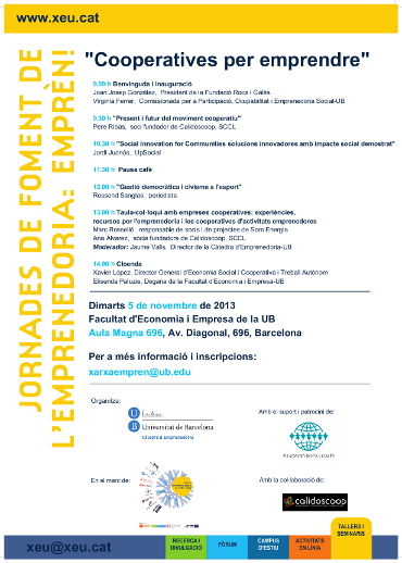 Cooperatives per emprendre (ATENCIÓ, canvi d’aula)